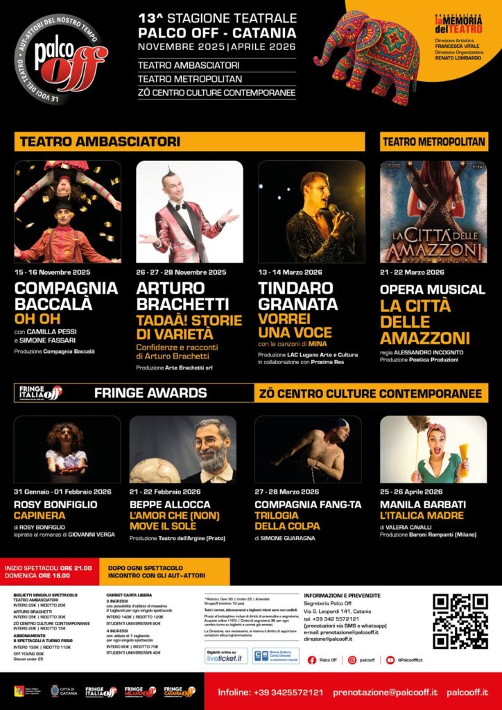 13^ STAGIONE 2025 /2026 - PROGRAMMA 1 locandina palcooff 25 26